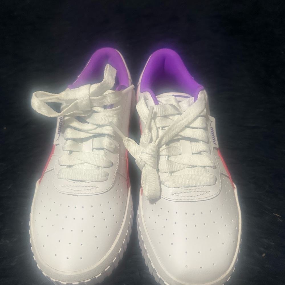 Puma White and Purple Athletic Shoes